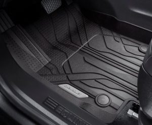 Chevrolet Accessories First- and Second-Row Premium All-Weather Floor Mats in Jet Black with Chevrolet Script